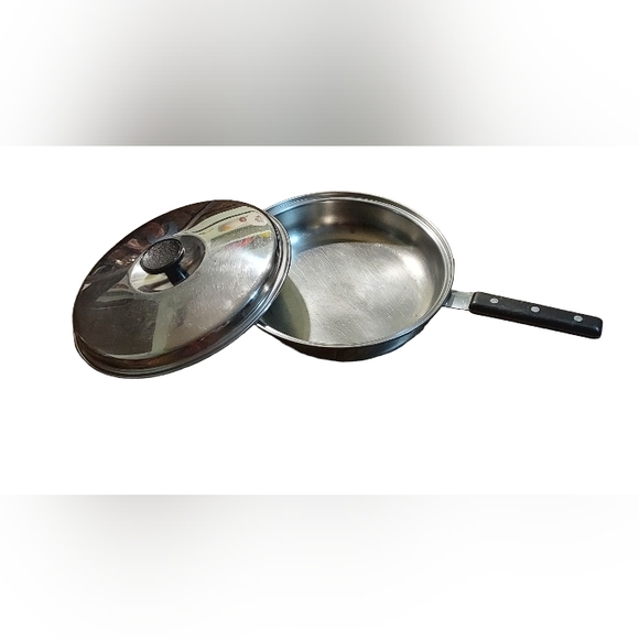 American Stainless Steel Fry Pan 10.5" Cookware Vintage Alloy Granny Chic grandp - Picture 2 of 3